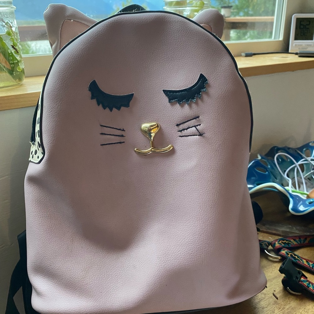 Betsey Johnson Cat backpack purse.